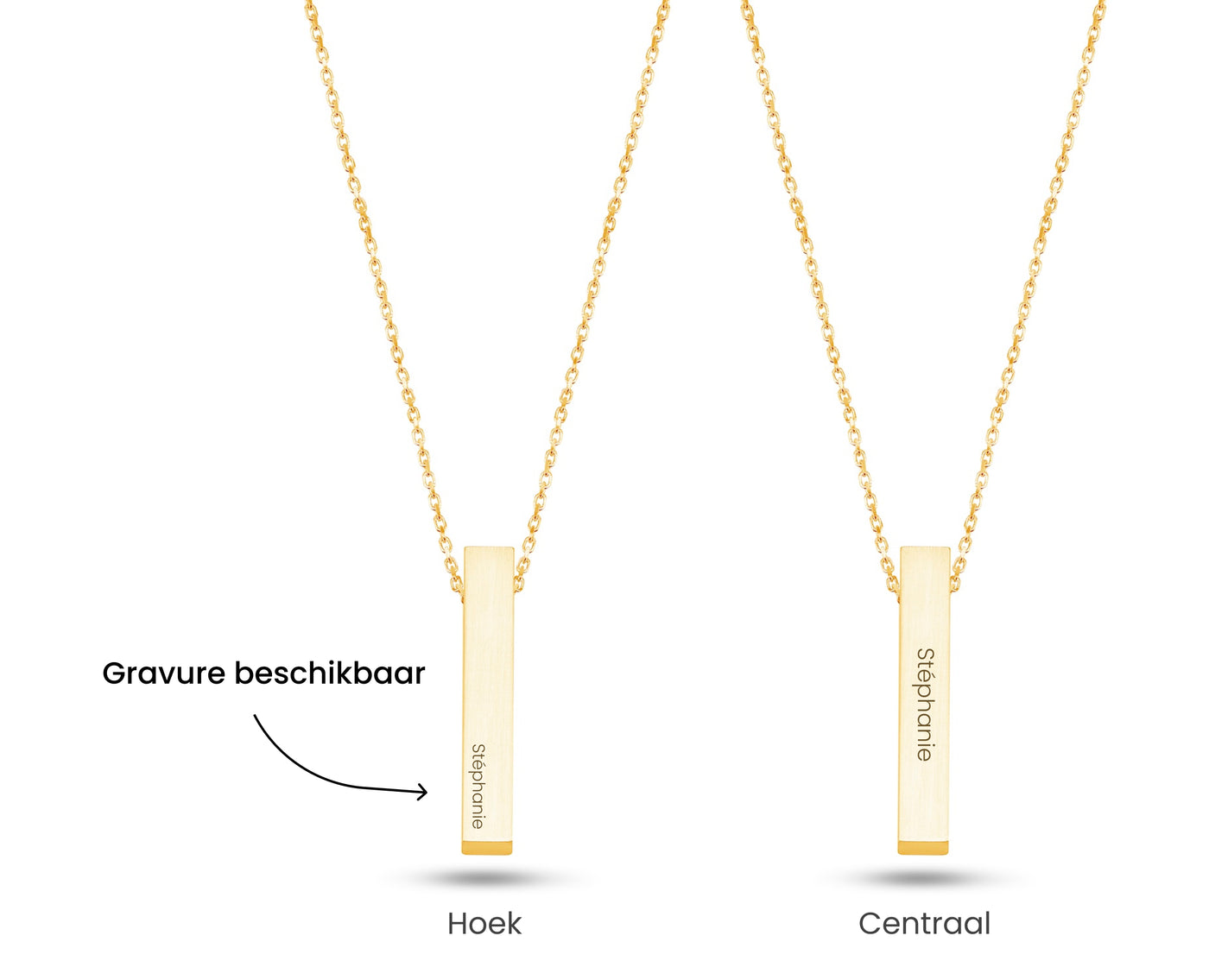 Ketting 'bar' met naam gravure (Zilver)