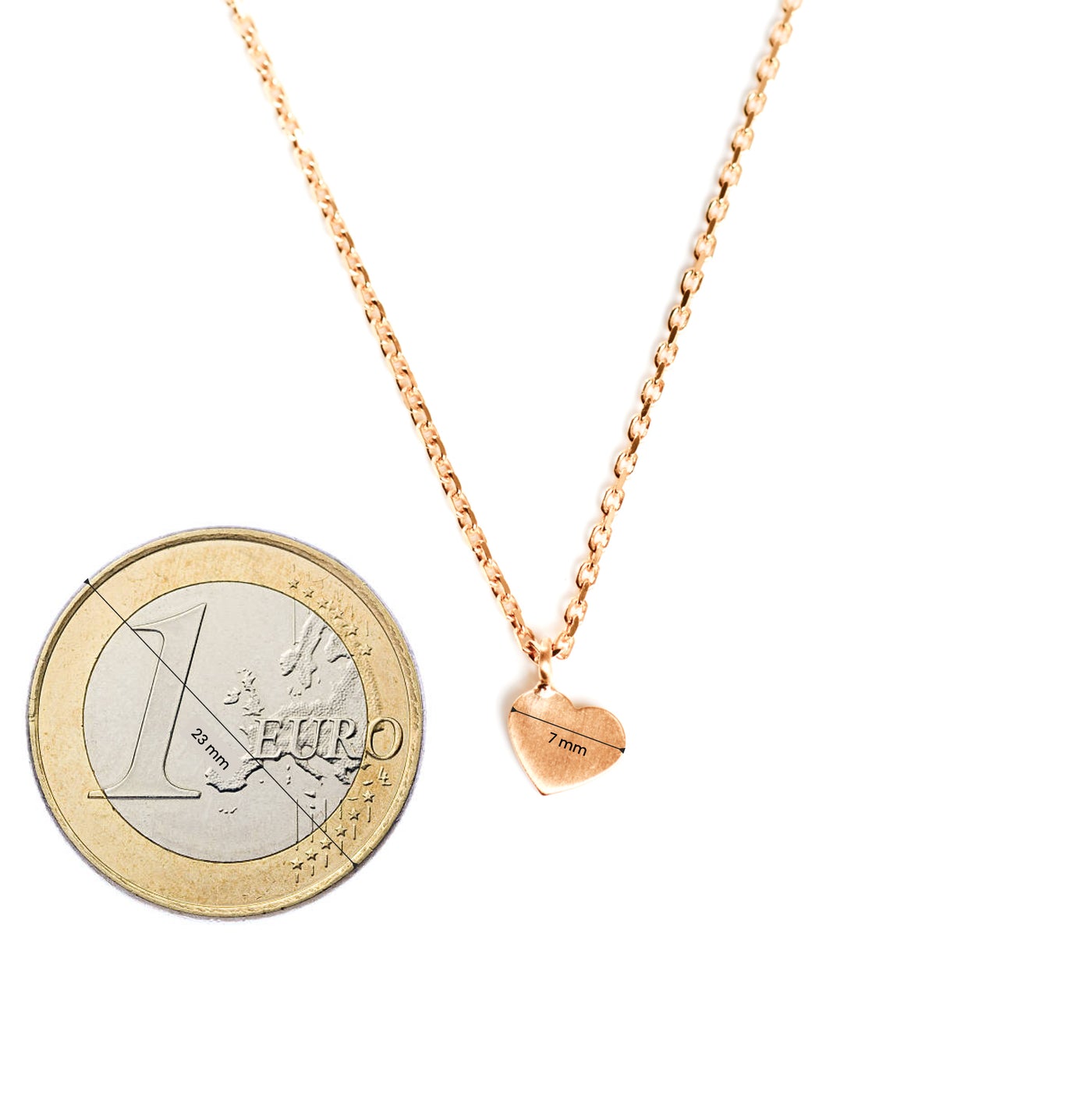 Ketting met klein hangend hartje (Zilver)