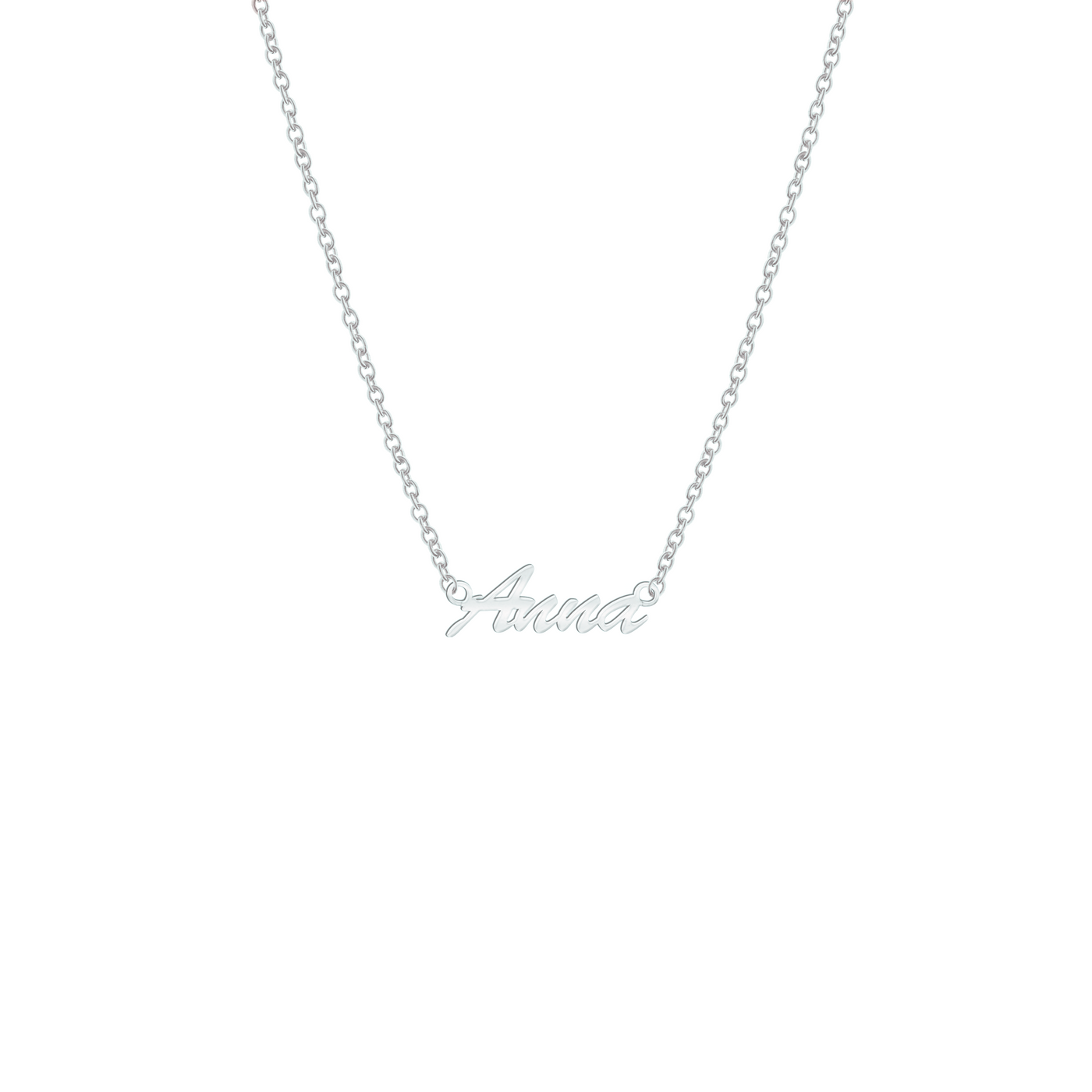 Collar con nombre "Handwriting" (Plata)